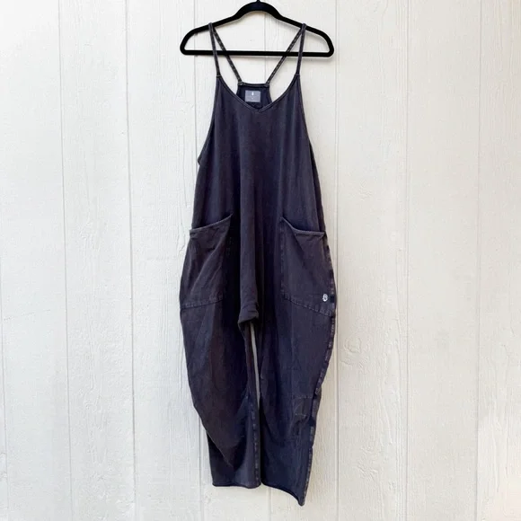 Free People Movement Hot Shot Onesie in Washed Black Size Extra Small - Picture 2 of 7